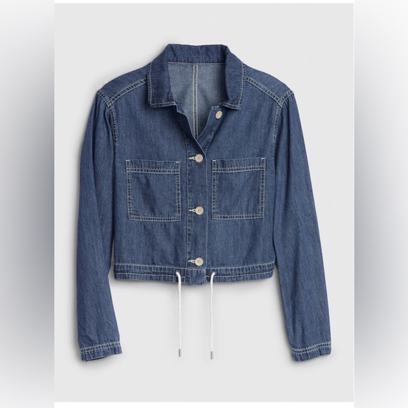 💙GAP Women’s Cropped Denim Jacket/ Denim Top (NWOT), 
Size S - Picture 2 of 16